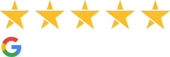 Five gold stars with Google logo below, representing customer rating for Highland Dental Studio Phoenix.