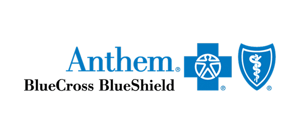 Anthem Blue Cross Blue Shield logo with company name and emblems on white background.