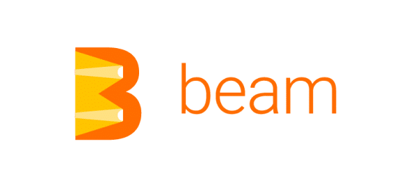 Beam logo with orange and yellow geometric design and text wordmark