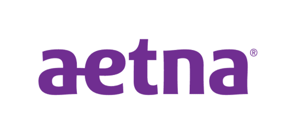 Aetna logo in purple text with registered trademark symbol on white background.