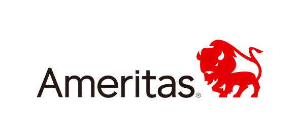 Ameritas logo with red lion symbol on white background