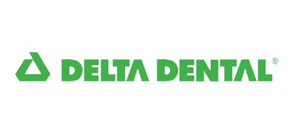 Delta Dental logo with green triangular symbol and company name text.