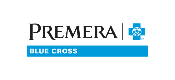 Premera Blue Cross logo featuring company name and blue cross symbol on white background.